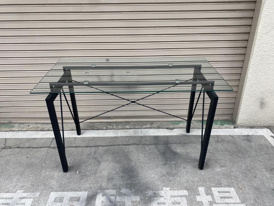 A513♠️ガラス天板 ワークテーブル ガラステーブル