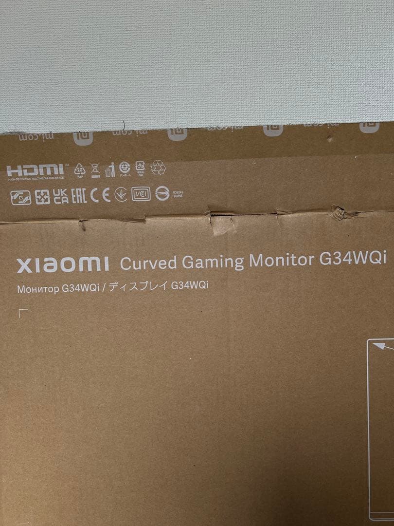 【ジャンク】 xiaomi 湾曲モニター G34WQi 本体
