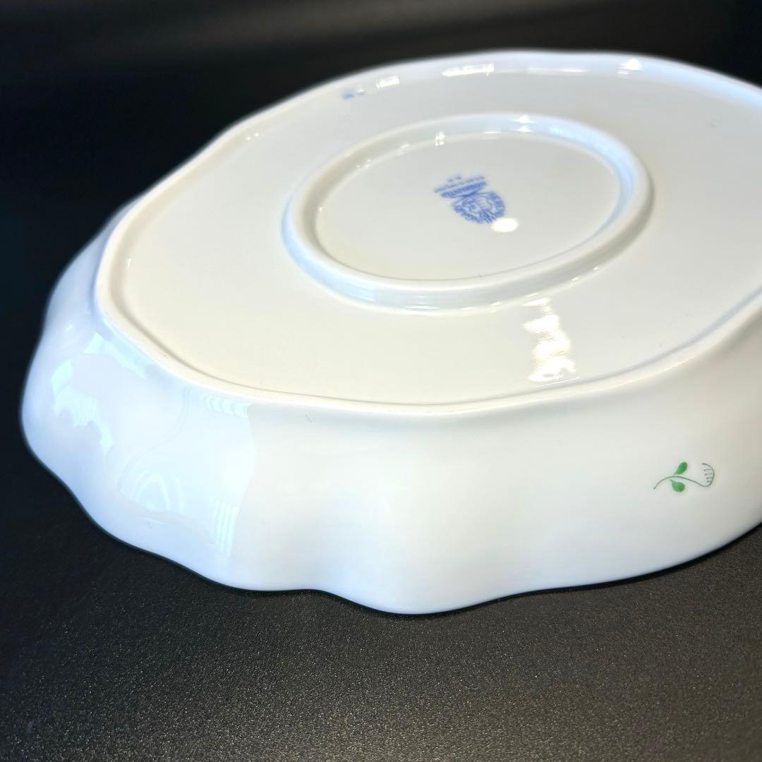 ヘレンド アポニー グリーン オーバルプレート 箱付き　26cm