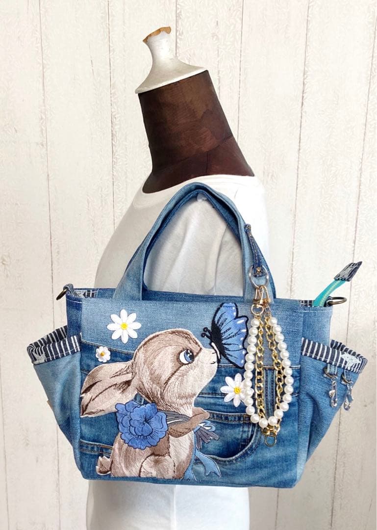 デニムリメイクバックS うさぎ