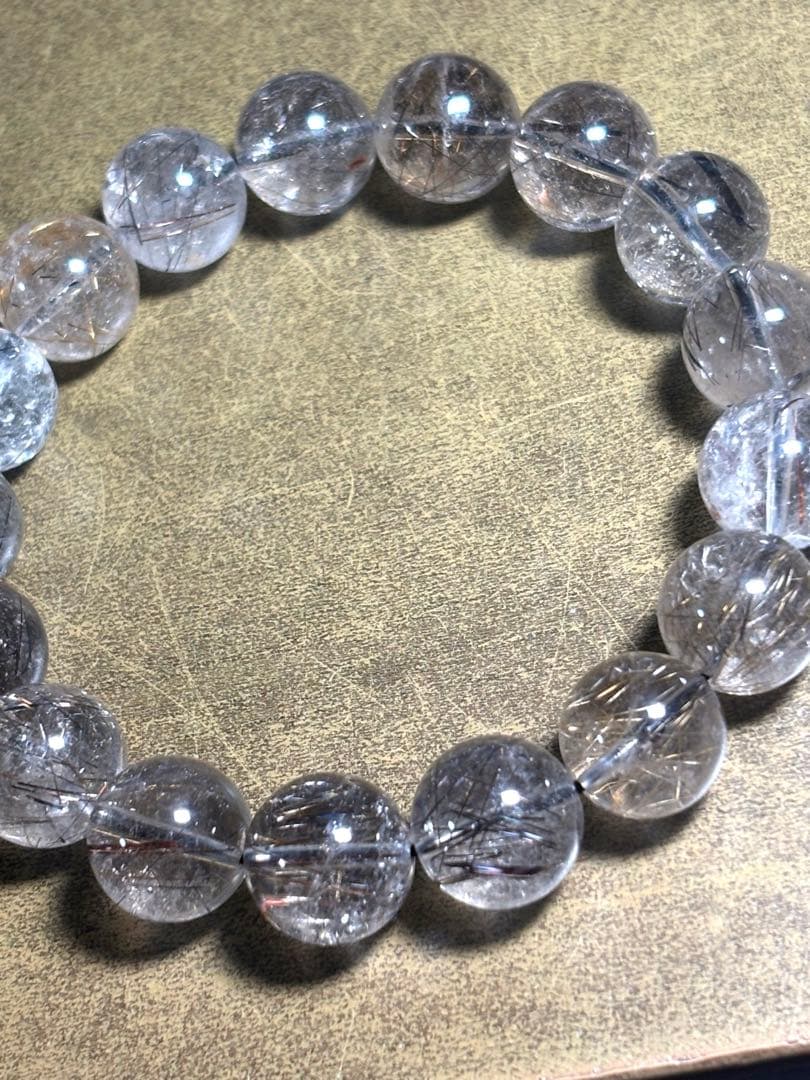 【希少】黒コッパータイチンルチルクォーツ ブレスレット 12.5㎜（新品未使用）