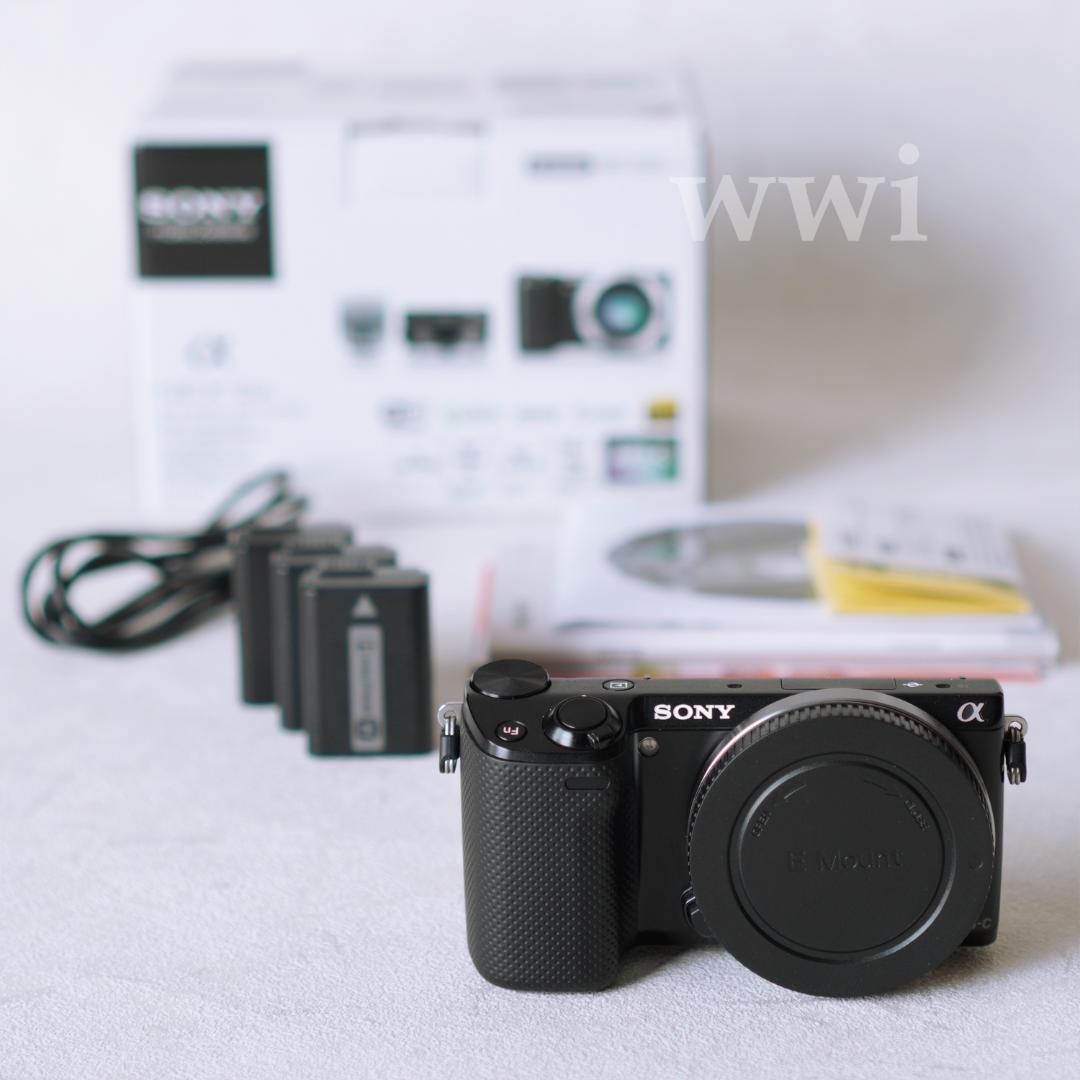 【美品】SONY NEX-5R ボディ ソニー　ブラック　バッテリー3個付