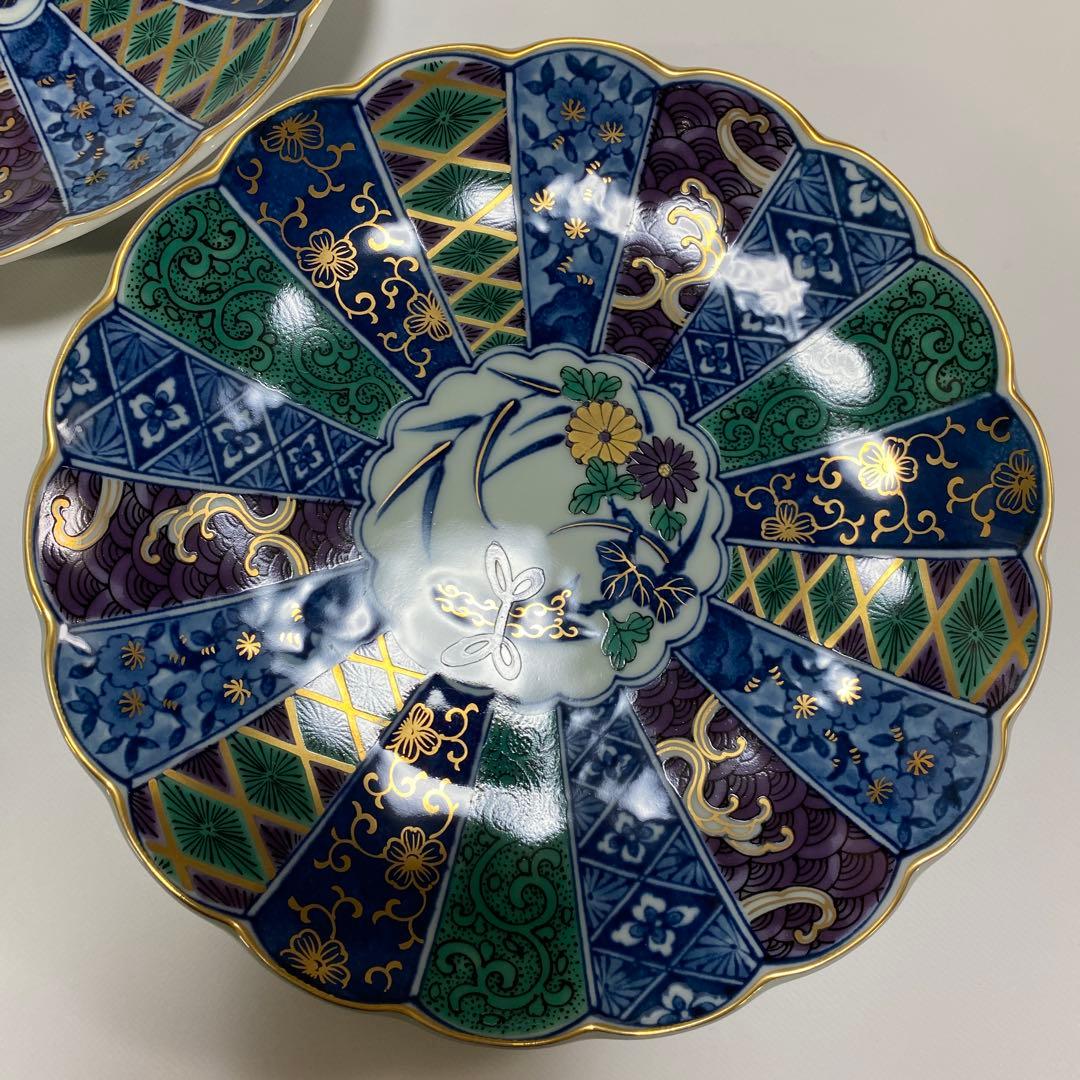 翔山　第一陶器　菊割　金彩　和皿　中皿　5枚セット 初節句　端午の節句　お祝い