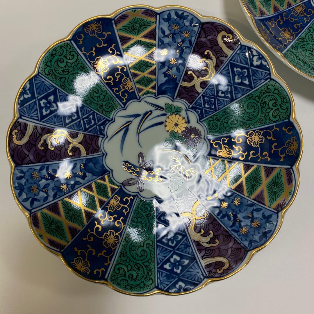 翔山　第一陶器　菊割　金彩　和皿　中皿　5枚セット 初節句　端午の節句　お祝い