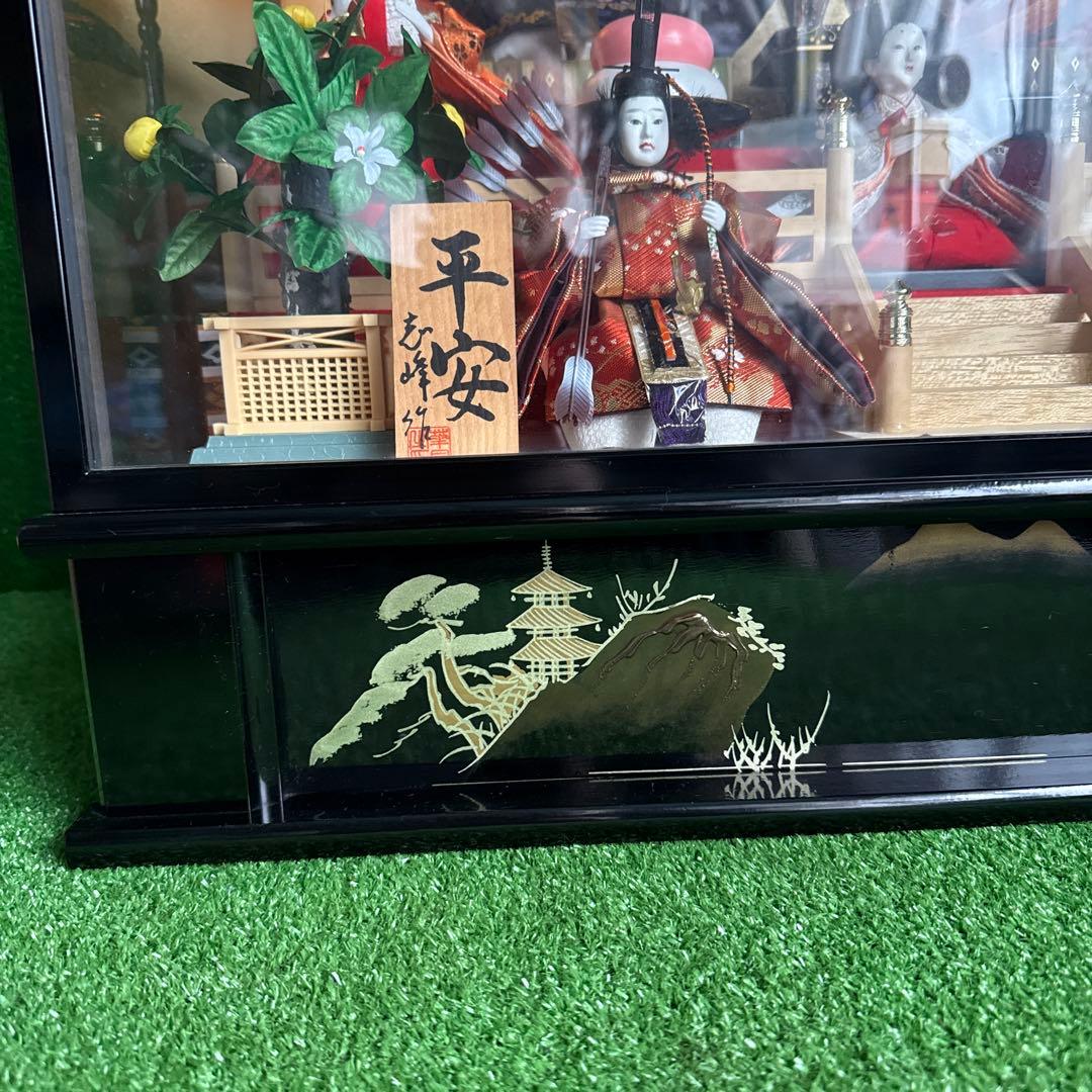 【◆】特選 志峰作 平安 ひな人形 オルゴール 灯り付 親王飾り 御七人飾り