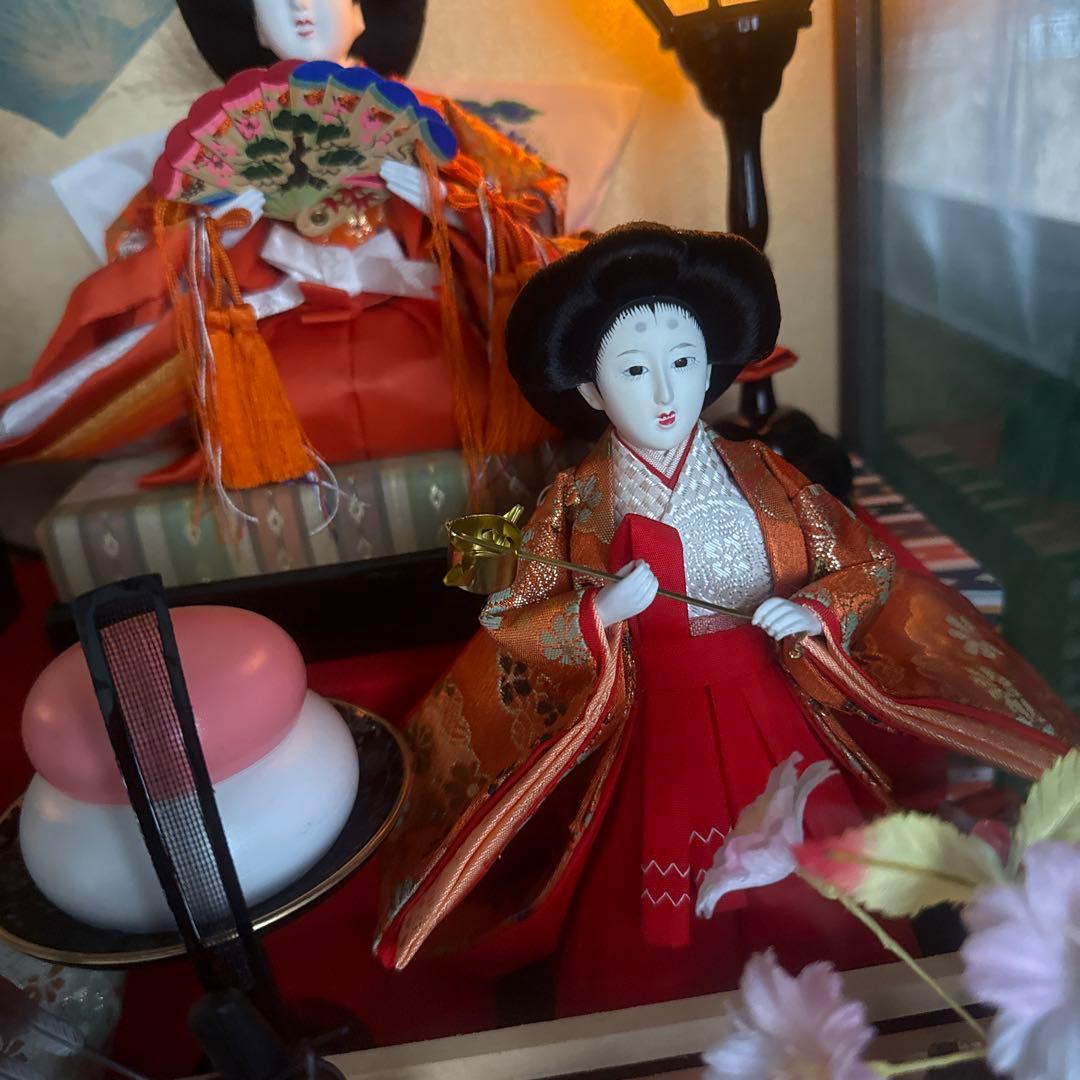 【◆】特選 志峰作 平安 ひな人形 オルゴール 灯り付 親王飾り 御七人飾り