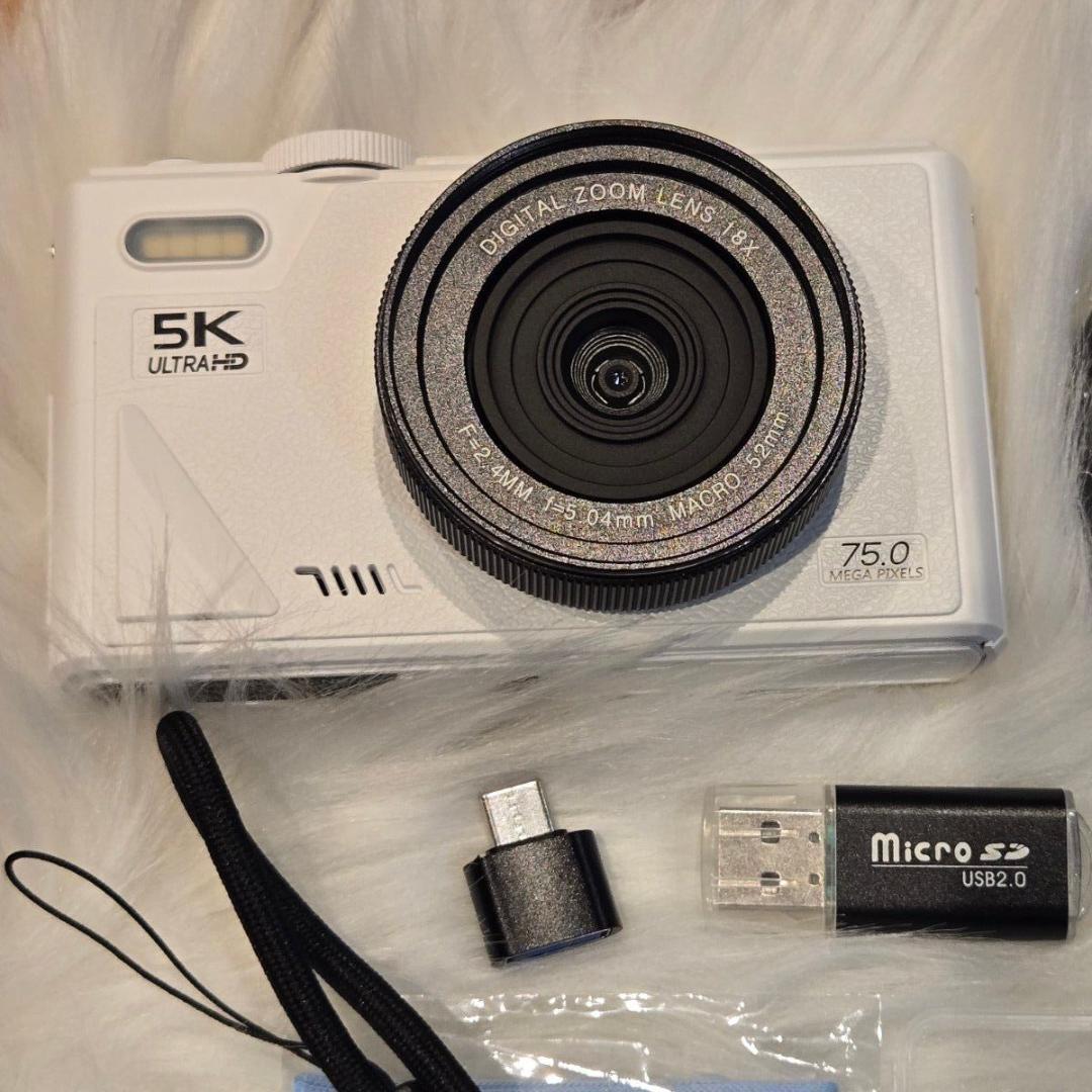 a113【高画質5K録画】デジタルカメラ 7500万画素 Wi-Fi 軽量