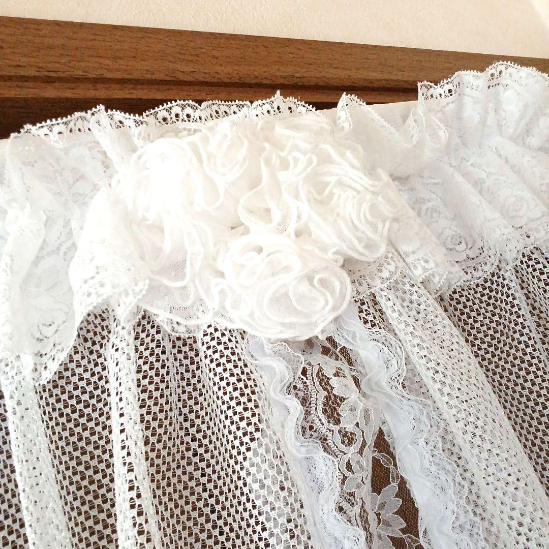 カフェカーテン【梅ばあちゃん様　オーダー品　可愛いフリフリレースのれん】