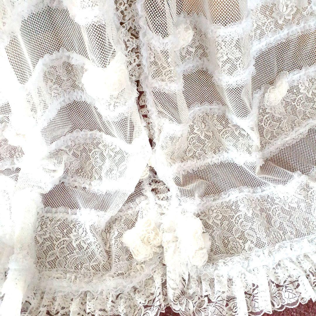 カフェカーテン【梅ばあちゃん様　オーダー品　可愛いフリフリレースのれん】