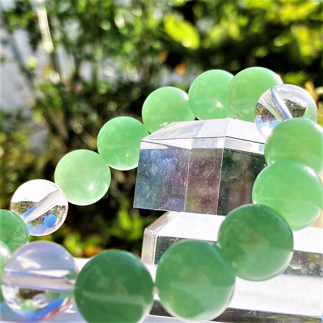 【やすらぎ】グリーンアベンチュリン 天然石ブレスレット