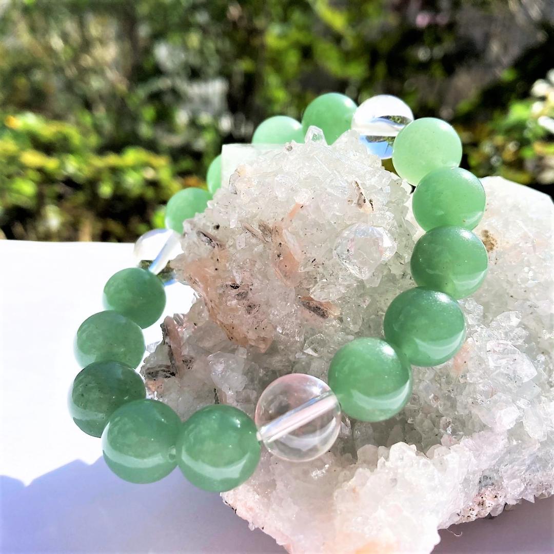 【やすらぎ】グリーンアベンチュリン 天然石ブレスレット