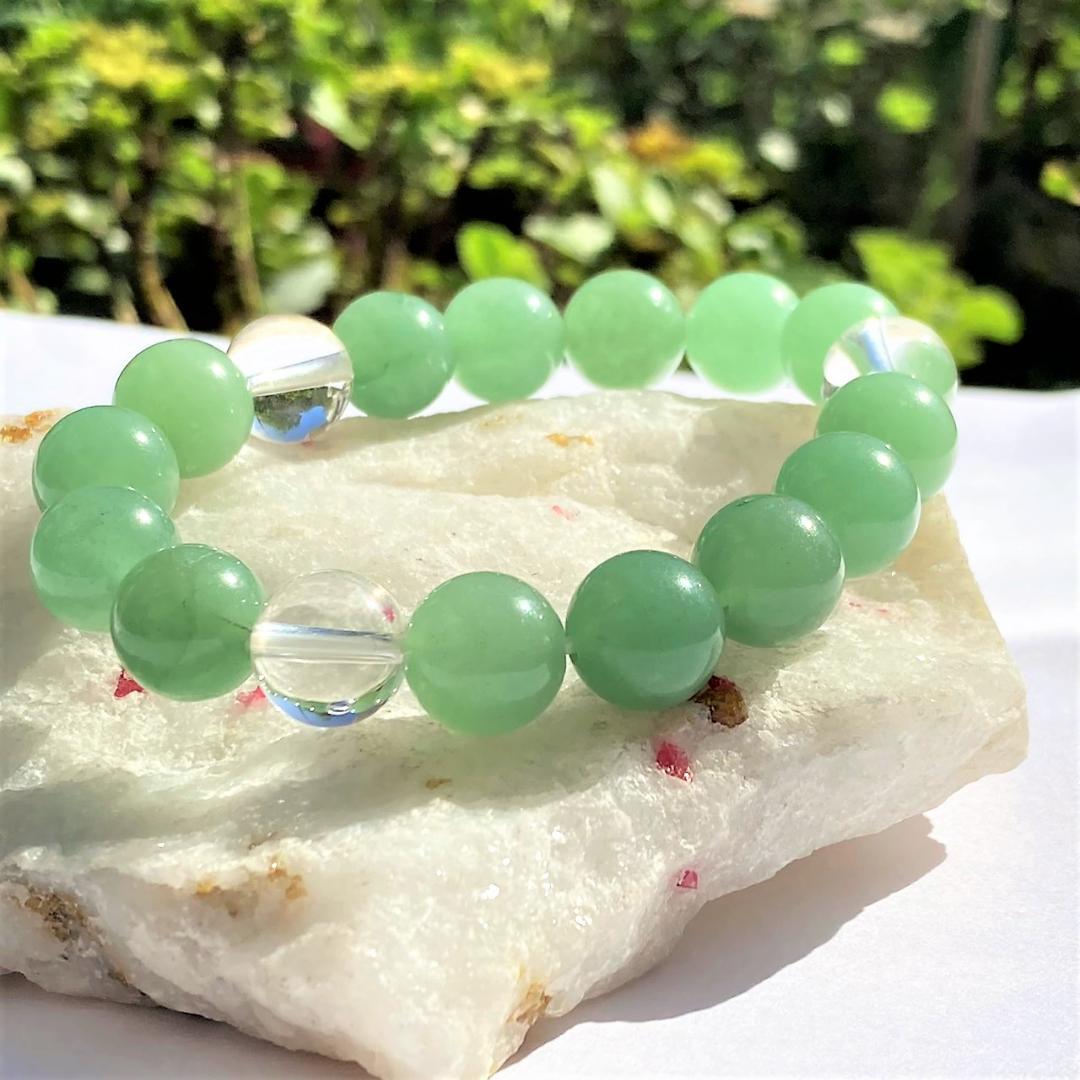 【やすらぎ】グリーンアベンチュリン 天然石ブレスレット