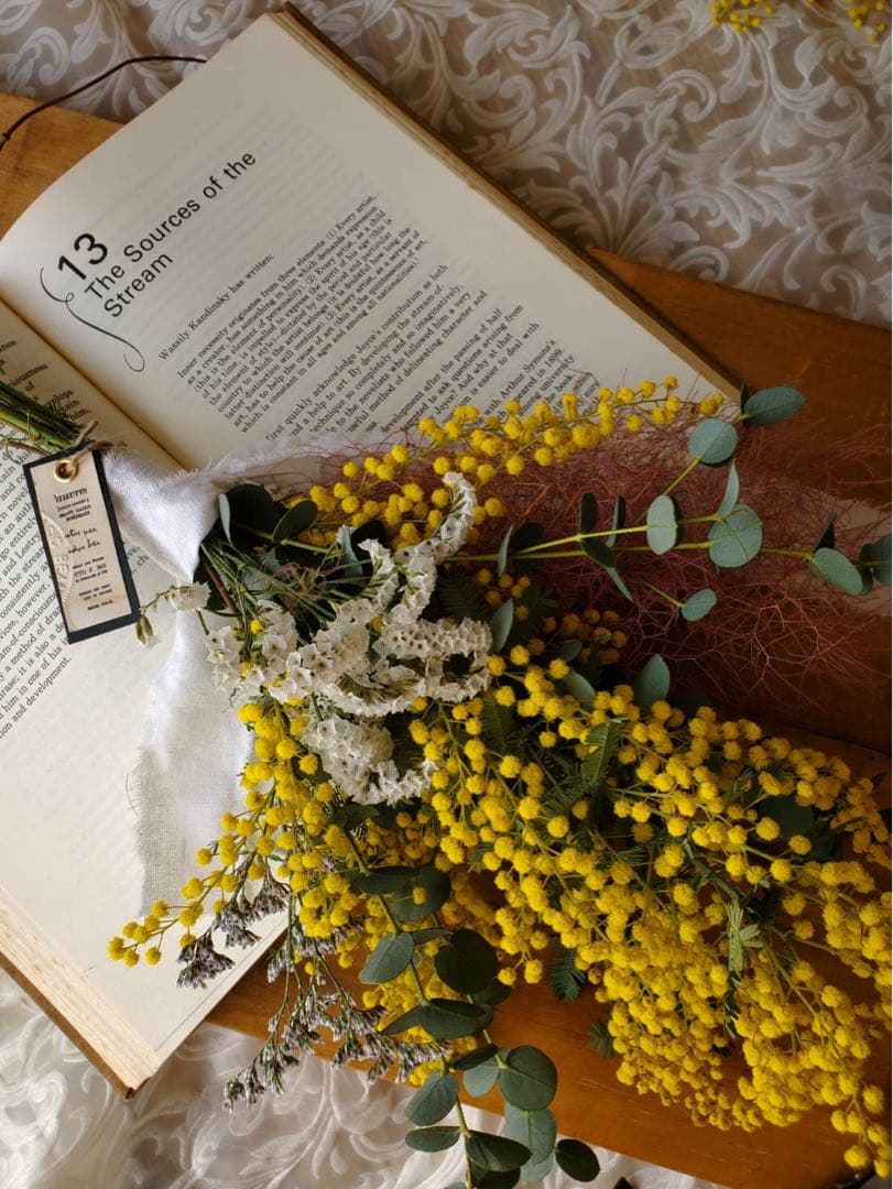 値下げ❣️春を告げるミモザのスワッグ♡♡ミニスワッグ付き✩.*˚