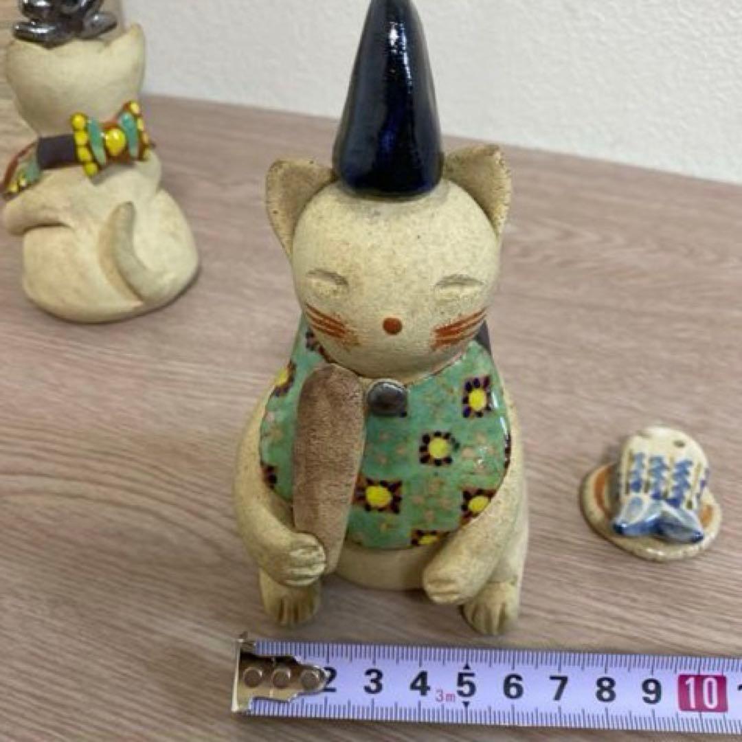 一点物　希少　益子焼　加藤麻里作　陶器雛人形 猫の嫁入り