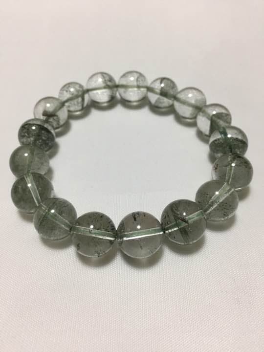 グリーンファントム ブレスレット 幽霊水晶 パワーストーン 12.5mm