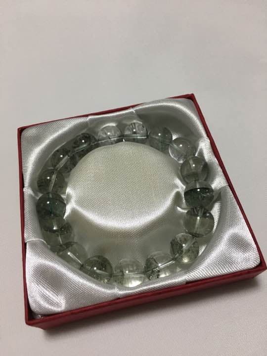 グリーンファントム ブレスレット 幽霊水晶 パワーストーン 12.5mm