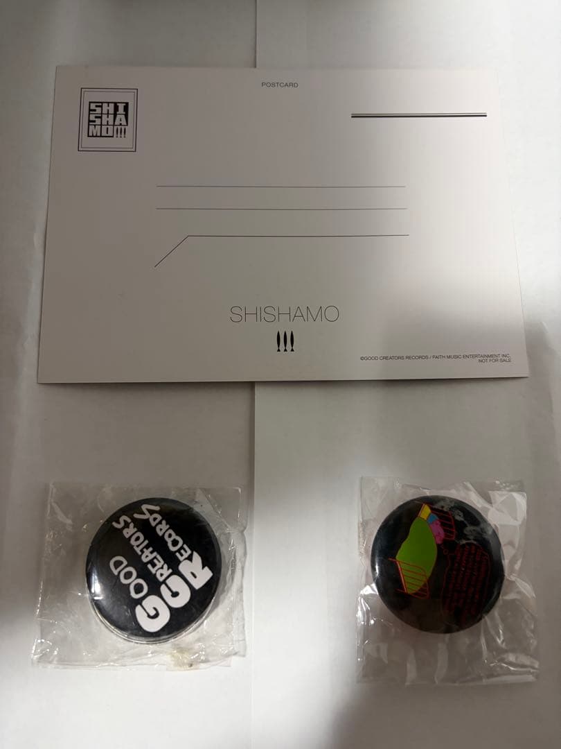 SHISHAMO サイン付き ポストカード　缶バッジ