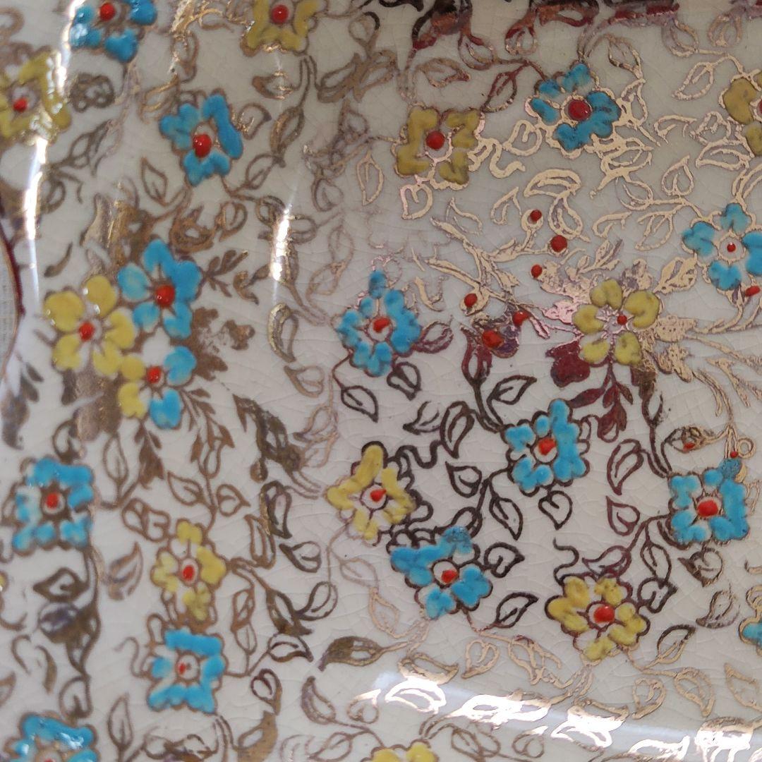 英国アンティーク　ロイヤルウィントン　チンツ柄　ミニトレイ　手描き