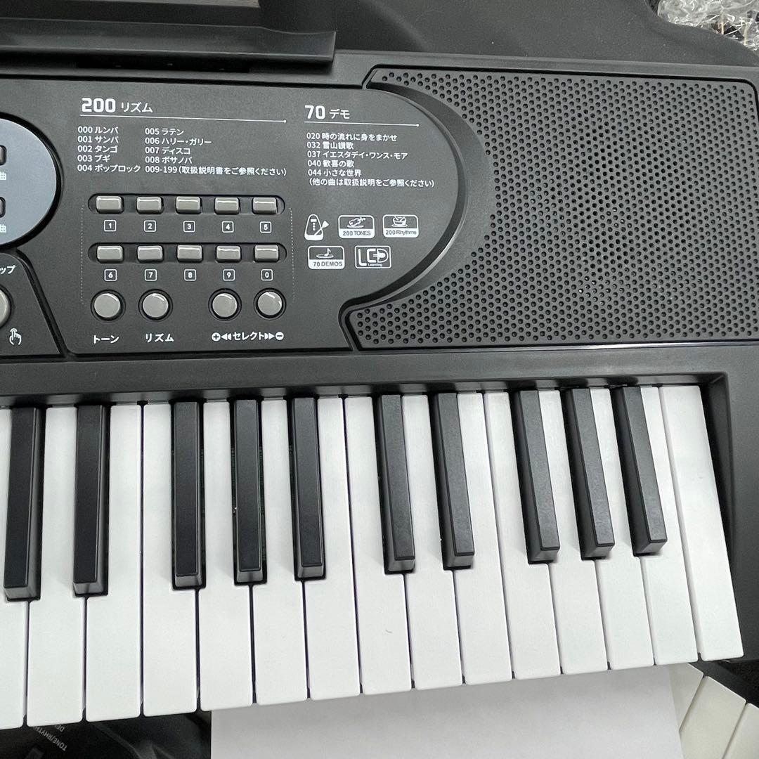 新品未使用◆電子キーボード 61鍵盤 電子ピアノ 多機能 マイク付 ブラック 黒