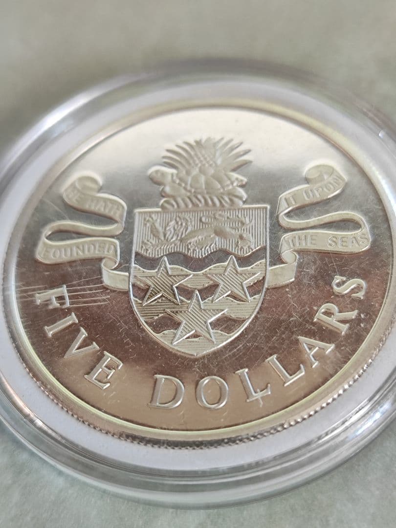 ケイマン諸島　５ドルプルーフ銀貨　シルバー１９７４年