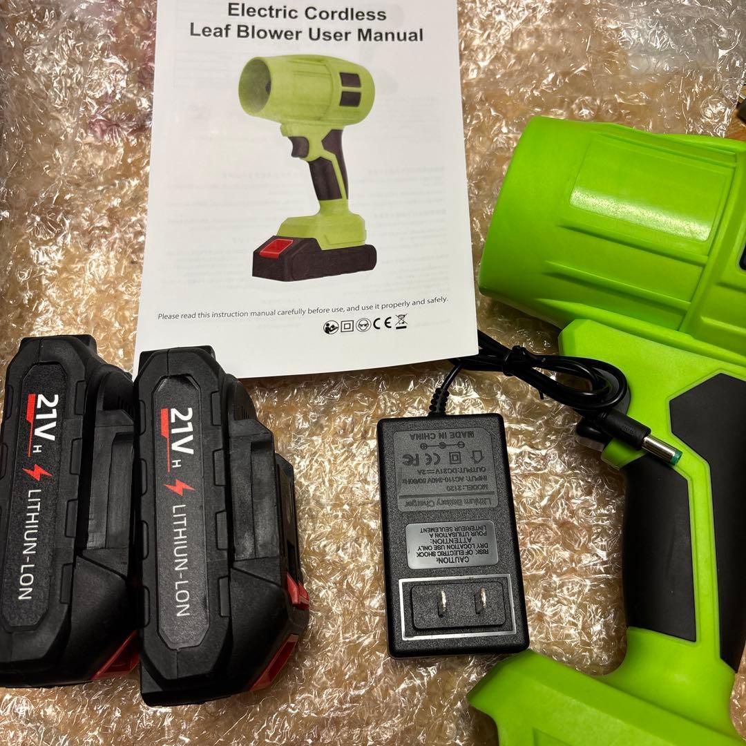 【新品未使用】電動コードレスブロワー 80m/s 2個バッテリー付き