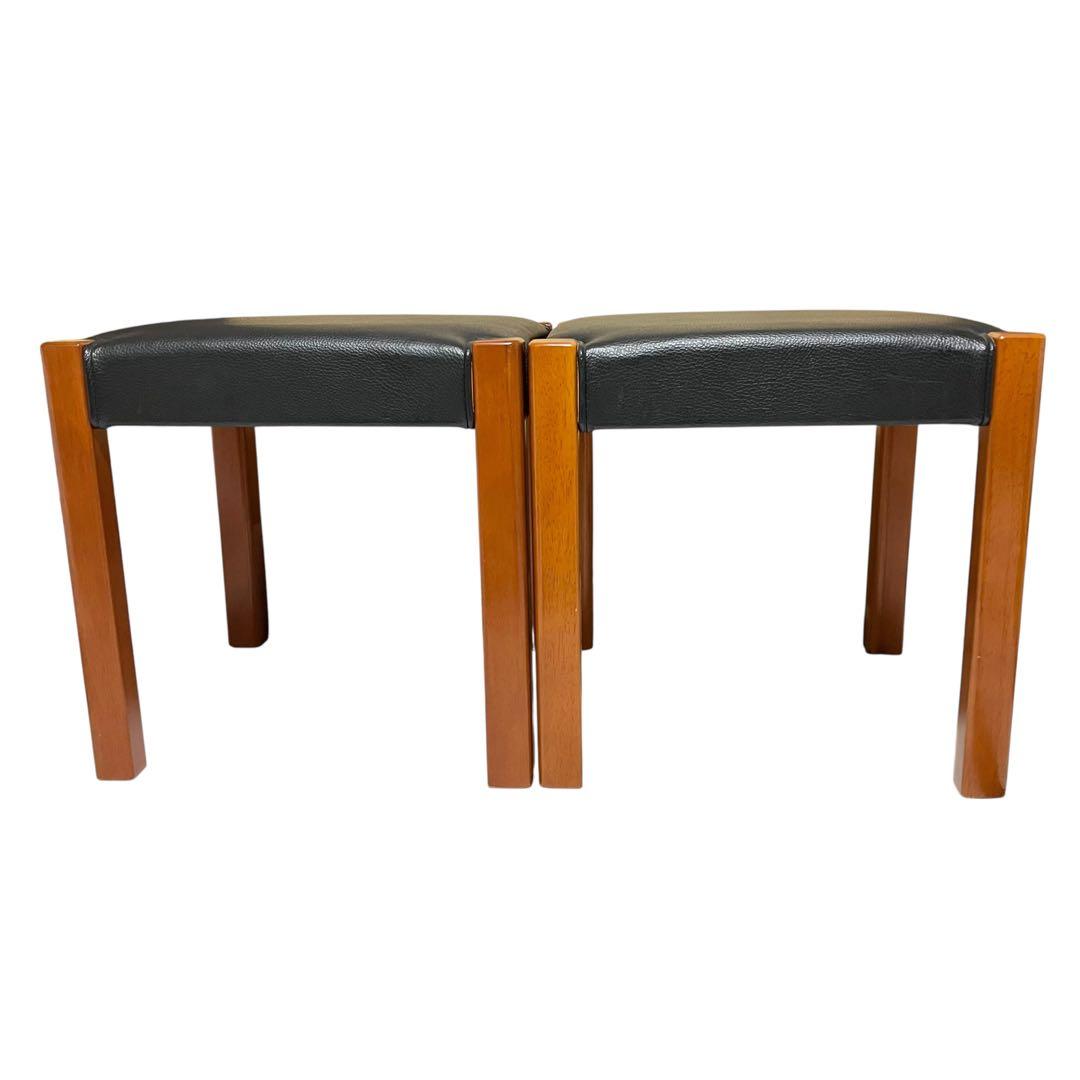 【良品】 木製スタッキングスツール 3脚セット ③ ブラック　カフェチェア