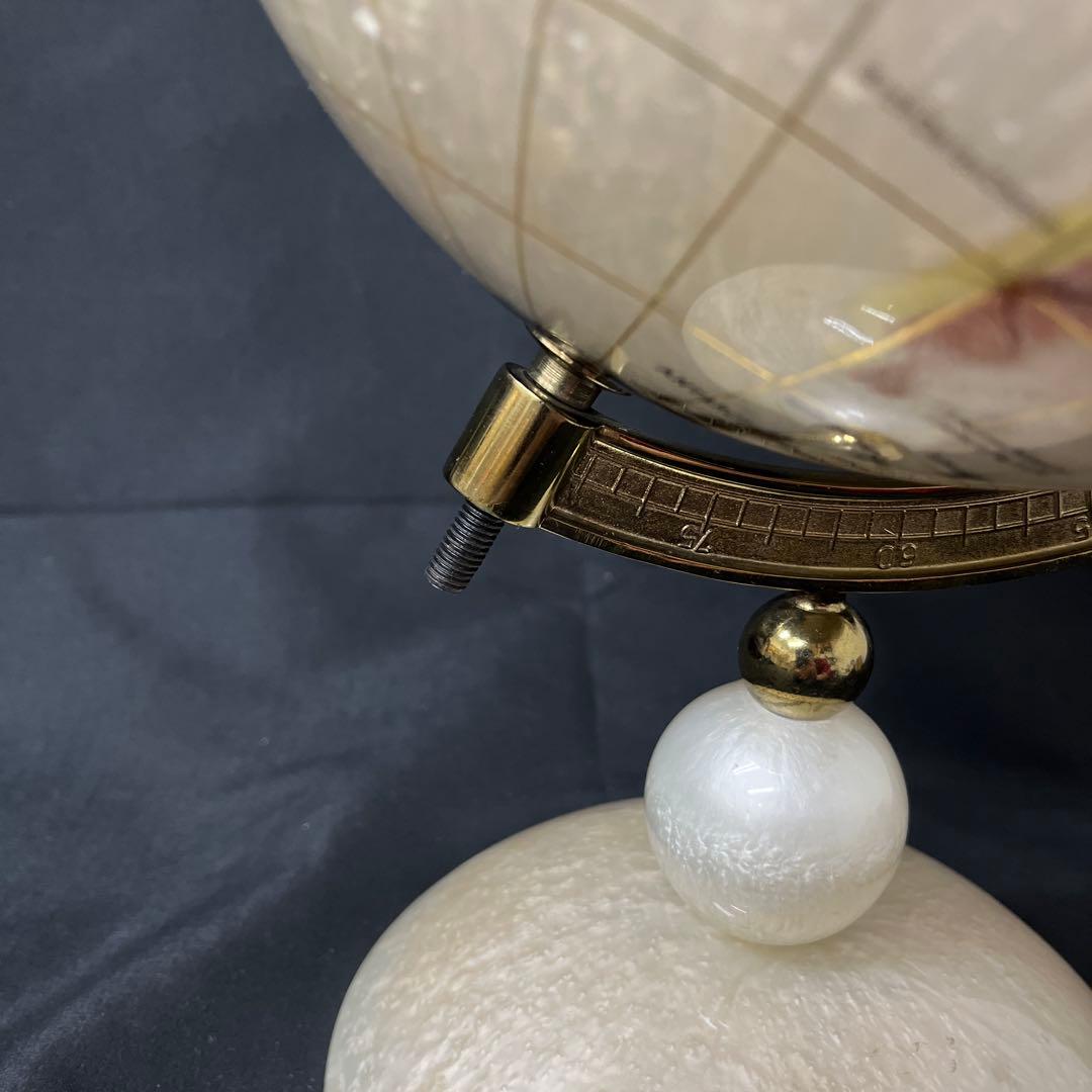 雷216 アンティーク 天然石 地球儀 パワーストーン 置物 インテリア