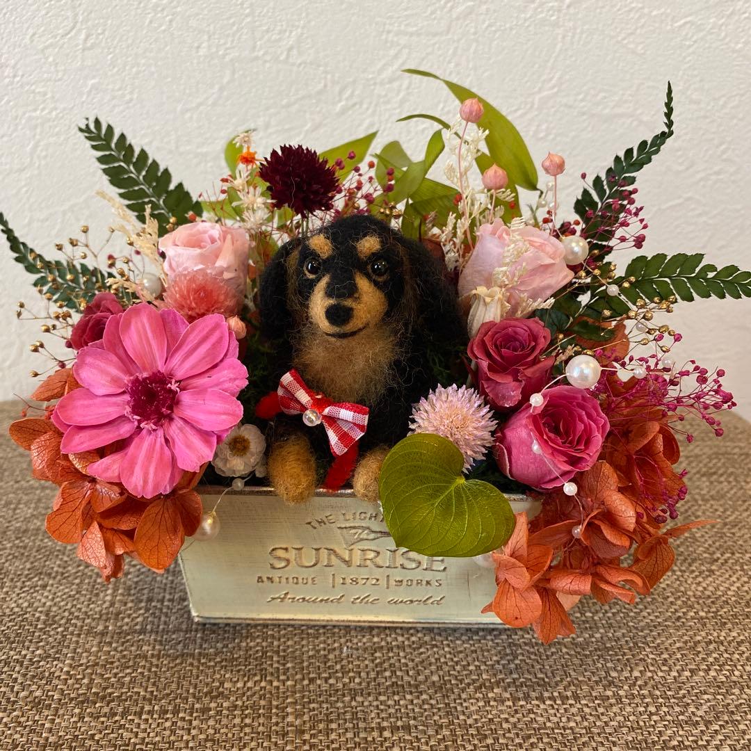 フラワーアレンジ&ブラタンダックスちゃん