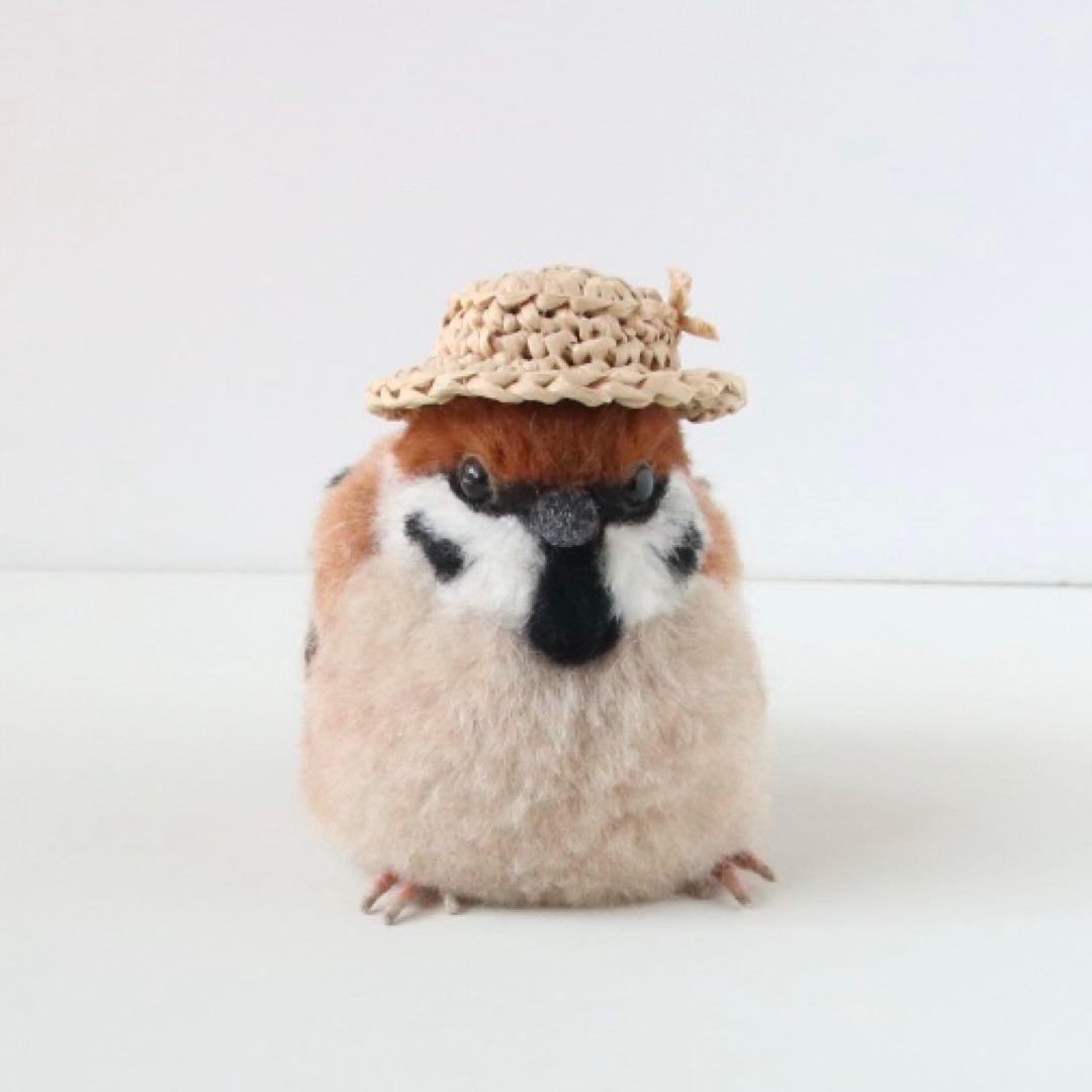 羊毛フェルト＊手のひらサイズのまったり鳥さん❤︎すずめ