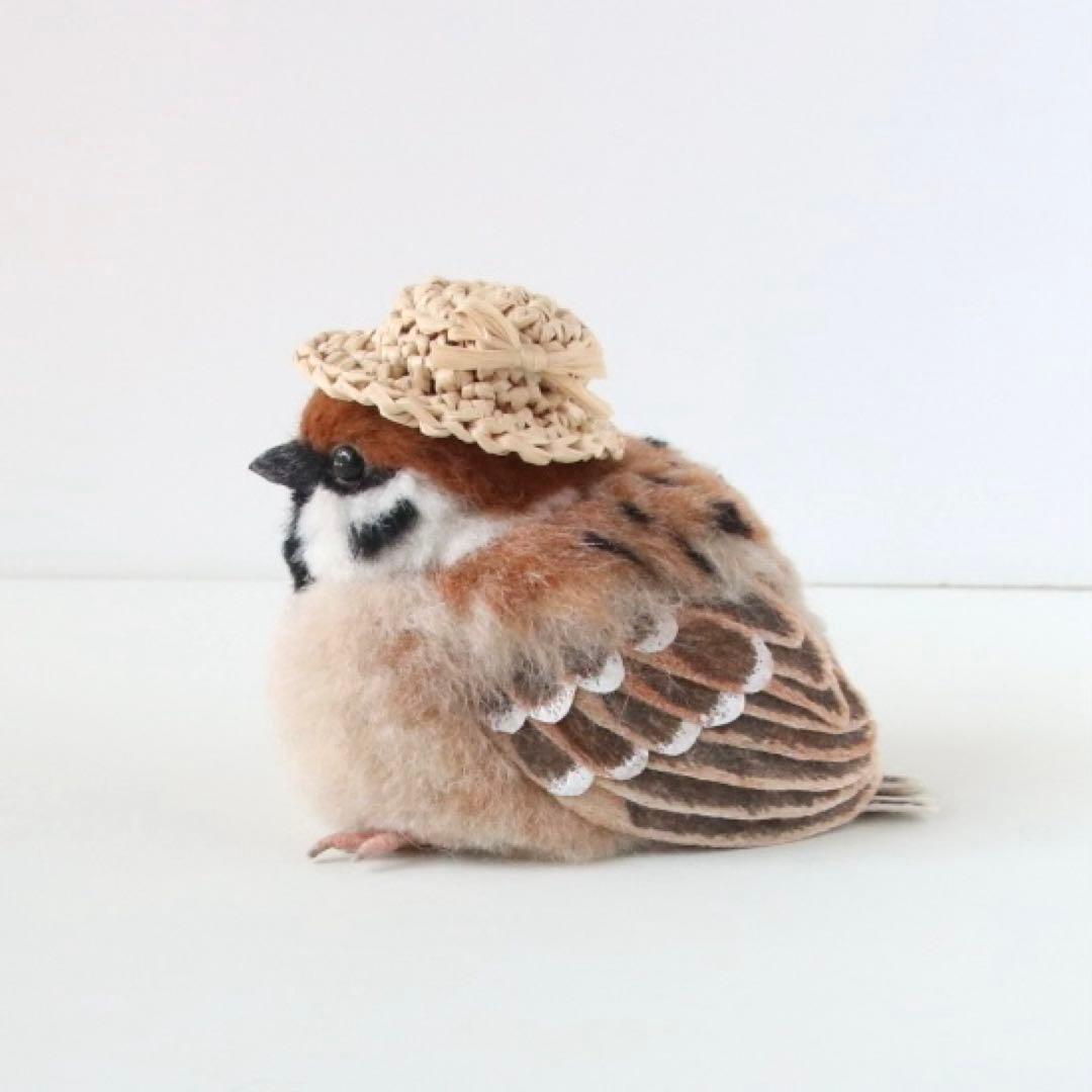 羊毛フェルト＊手のひらサイズのまったり鳥さん❤︎すずめ