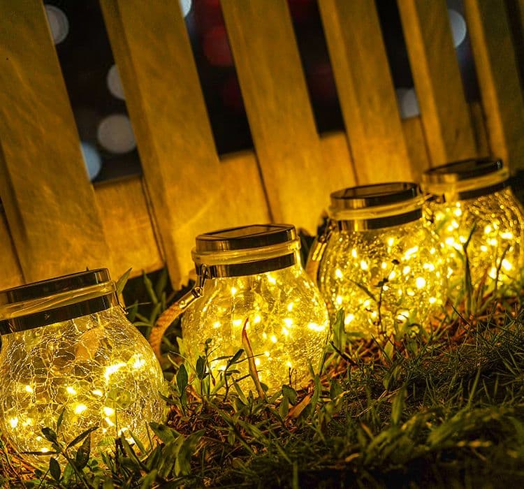 4個セット ソーラーランタン 自動消灯 LED