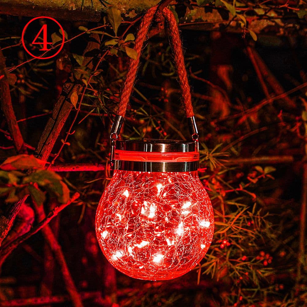4個セット ソーラーランタン 自動消灯 LED