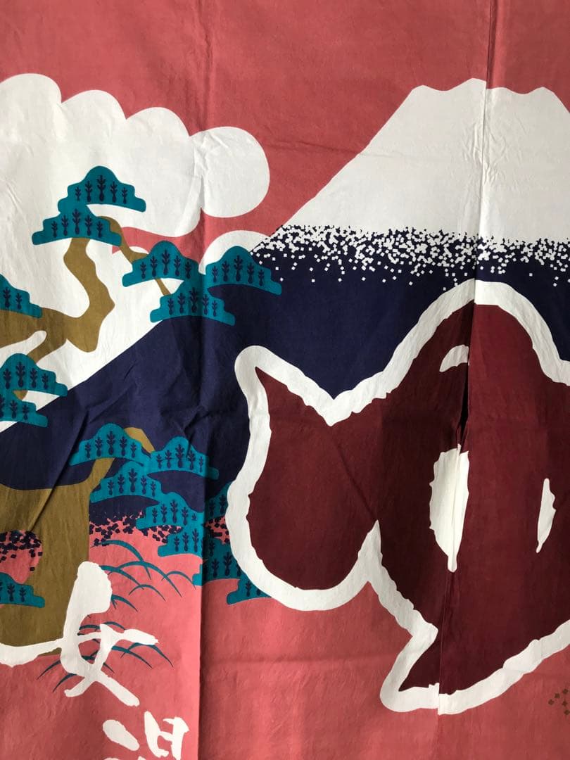 美品　富士山　希少品　銭湯のれん　女湯　牛乳石鹸