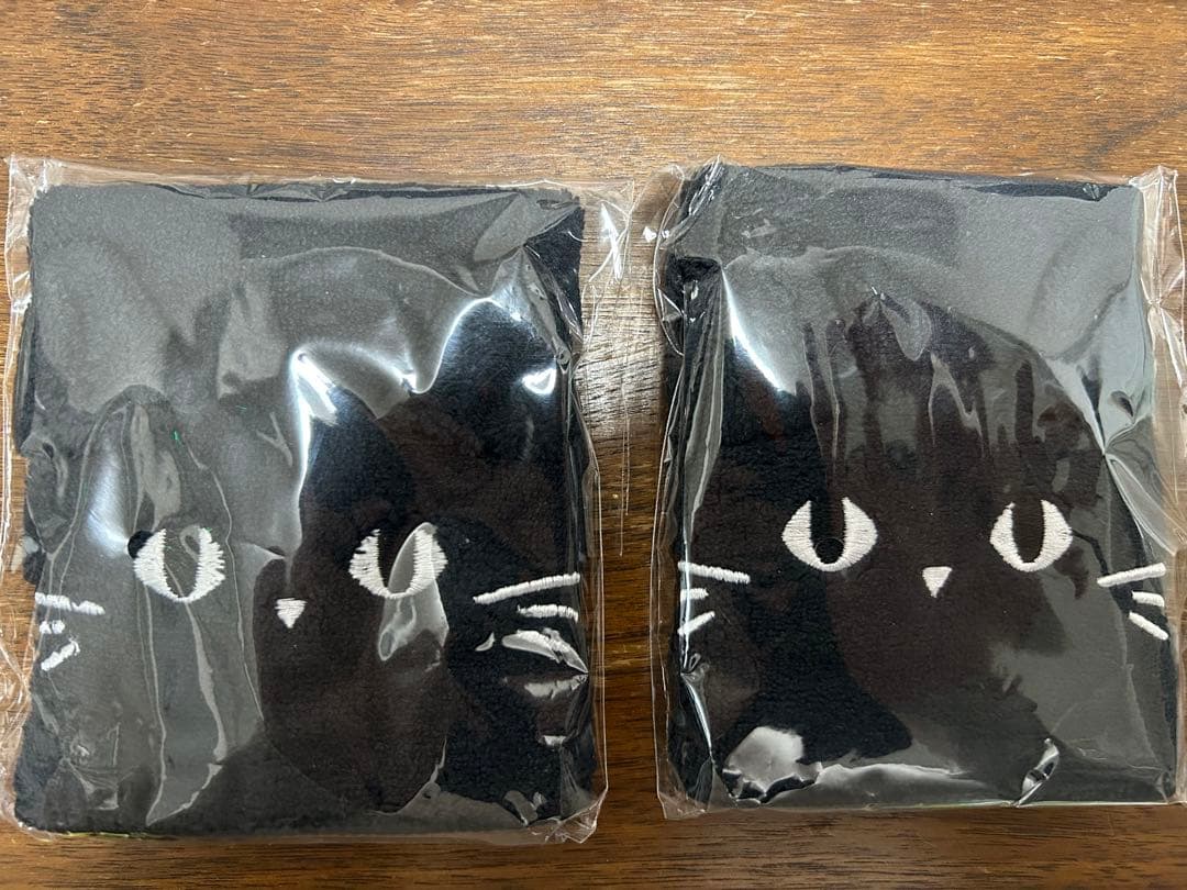 黒猫デザイン ハンドタオル・ミニバッグセット