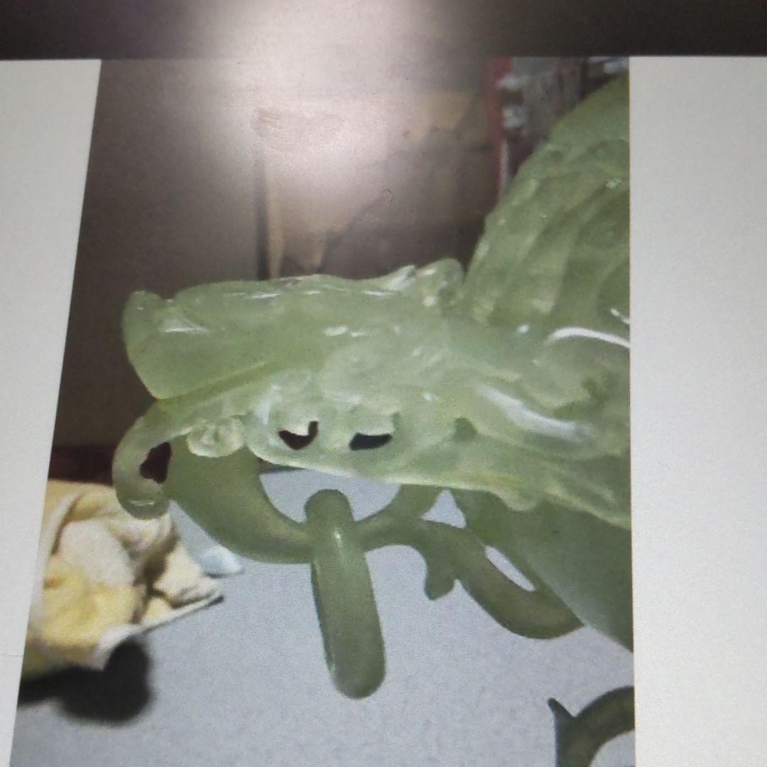 翡翠ヒスイ香炉高さ27センチ龍