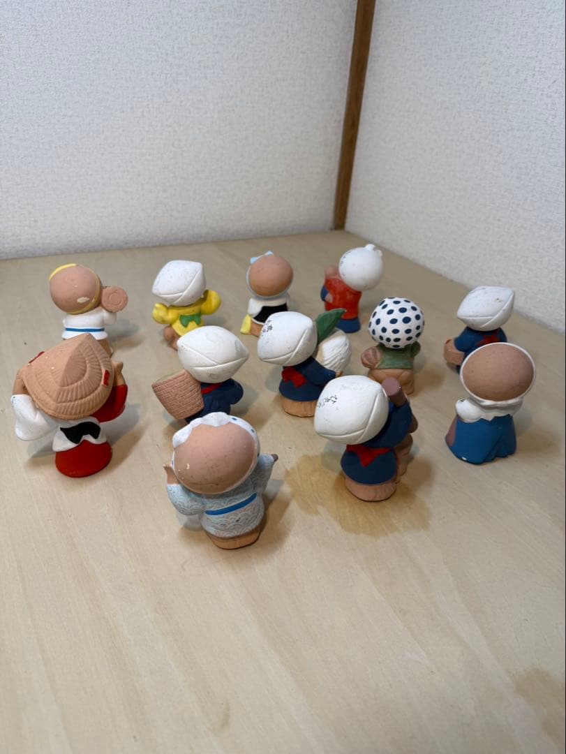 陶器製農作業人形 12体セット　素焼き人形