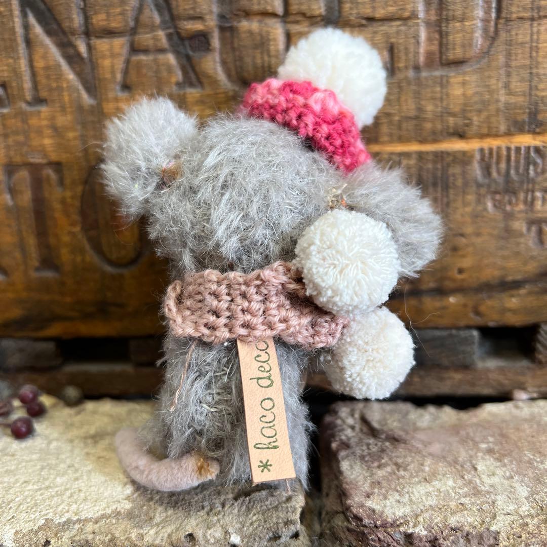 hacodeco様作品　ねずみさん　マフラー帽子付き