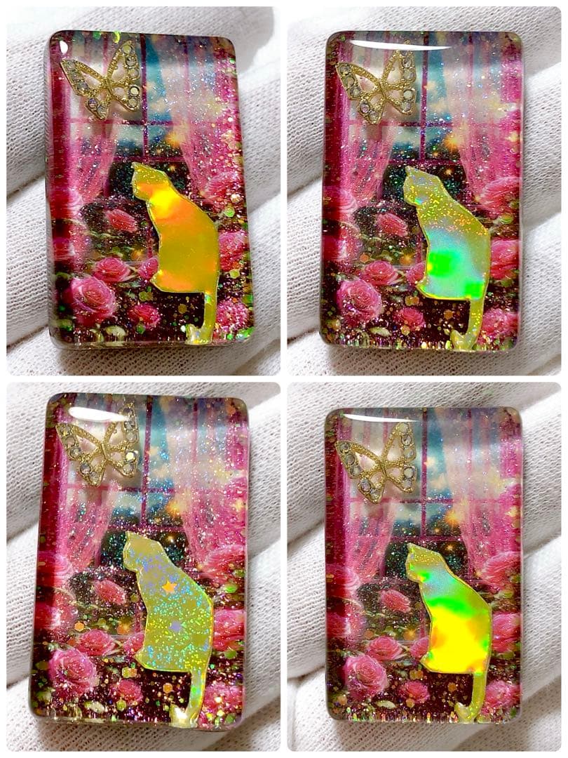 同梱100円引❤️No.1648 レジン ヘアゴム ♡ 猫 ネコ ねこ ♡