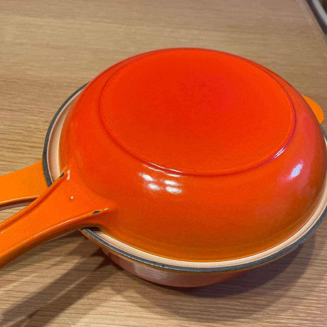 美品 ル・クルーゼ マルチファンクション 片手鍋 22cm オレンジスキレット