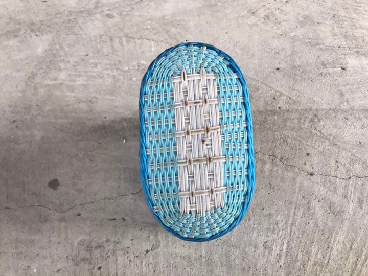 ヴィンテージ フレンチ マルシェ バック ビニール 編み かご パニエ