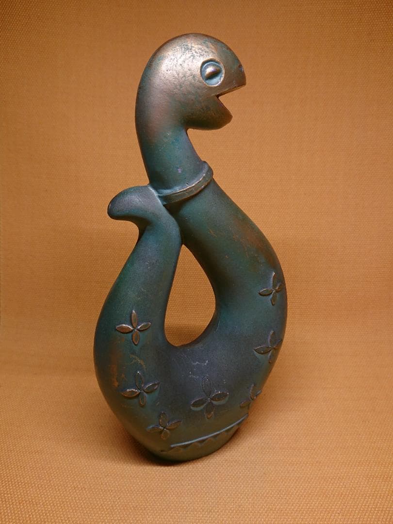 ヘビ　蛇　青銅　銅器　銅製　置物　インテリア　工芸品　美術品　A3415