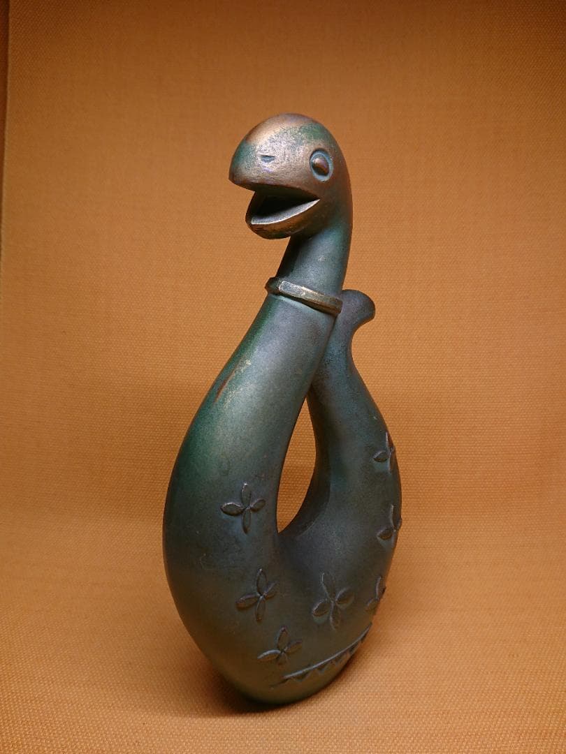 ヘビ　蛇　青銅　銅器　銅製　置物　インテリア　工芸品　美術品　A3415