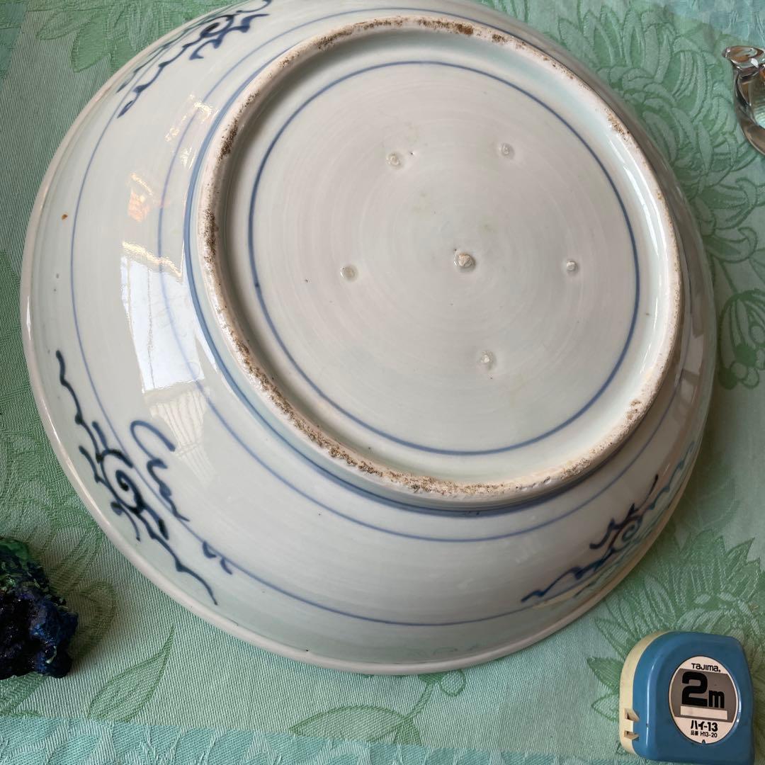 古伊万里　染付　松竹梅　鶴　椿　吉祥紋様　大皿