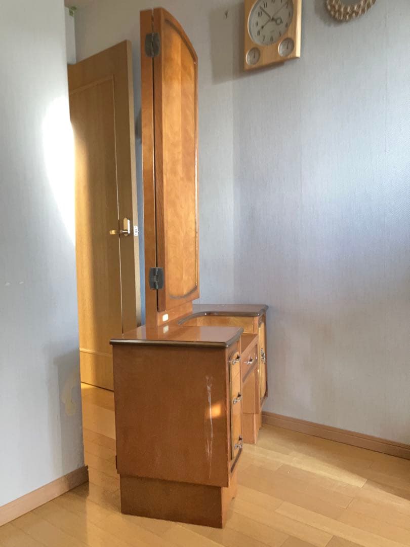 3面鏡ナチュラルウッド ドレッサー・鏡台