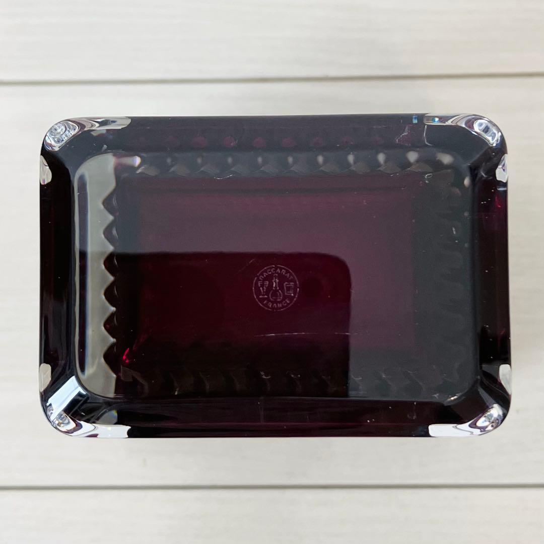 Baccarat バカラ　花瓶　フラワーベース　アイベーススクエアS パープル