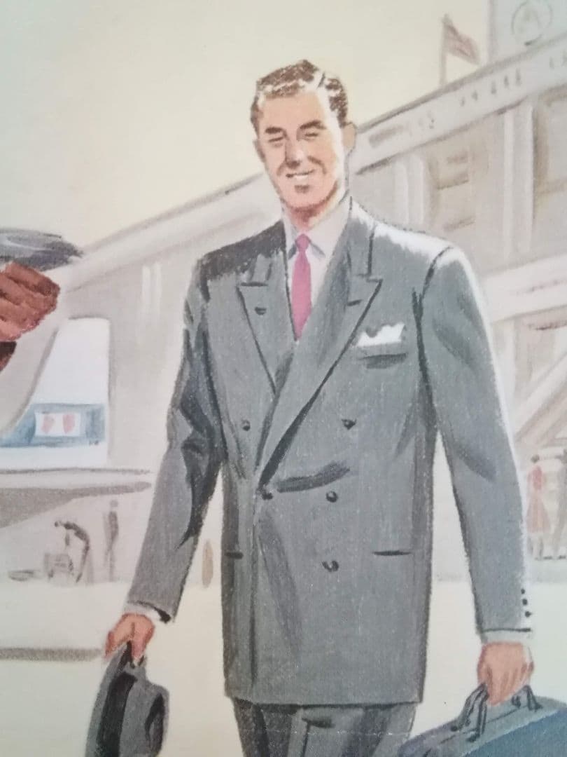 紳士服ファッション画　二枚　ポスター　アドバタイジング　アンティーク