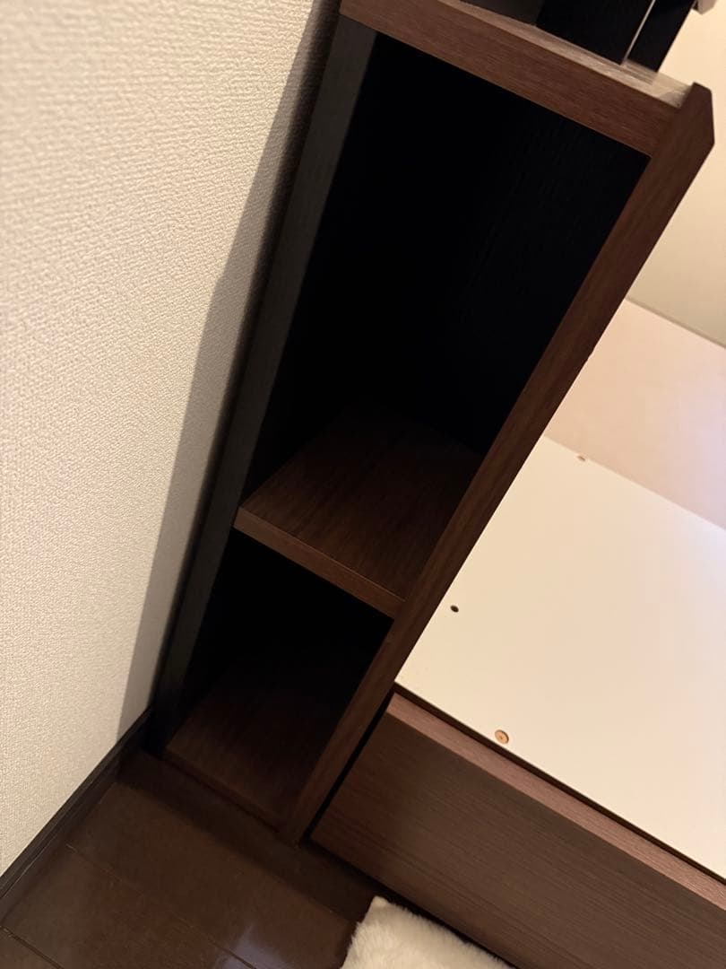 ニトリ　ダブルベッドフレーム ブラウン 収納付き 値下げ交渉あり‼️
