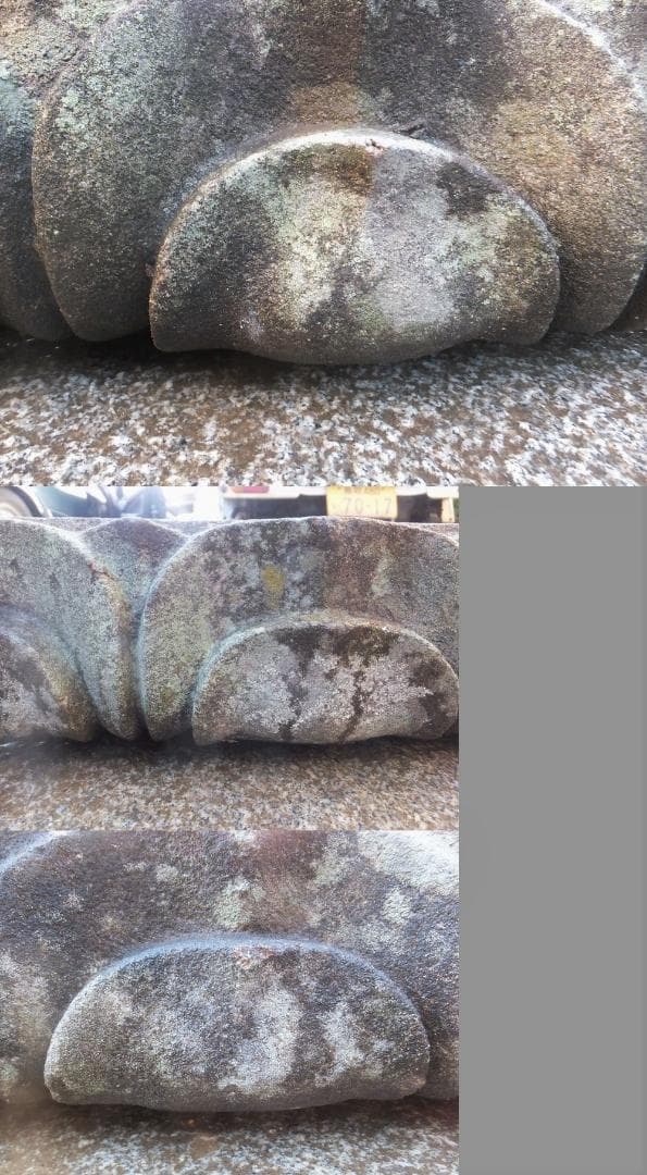 【希少品・四角蓮華台石・飾り台・盆栽台】箱庭ガーデニング造園オブジェ置物