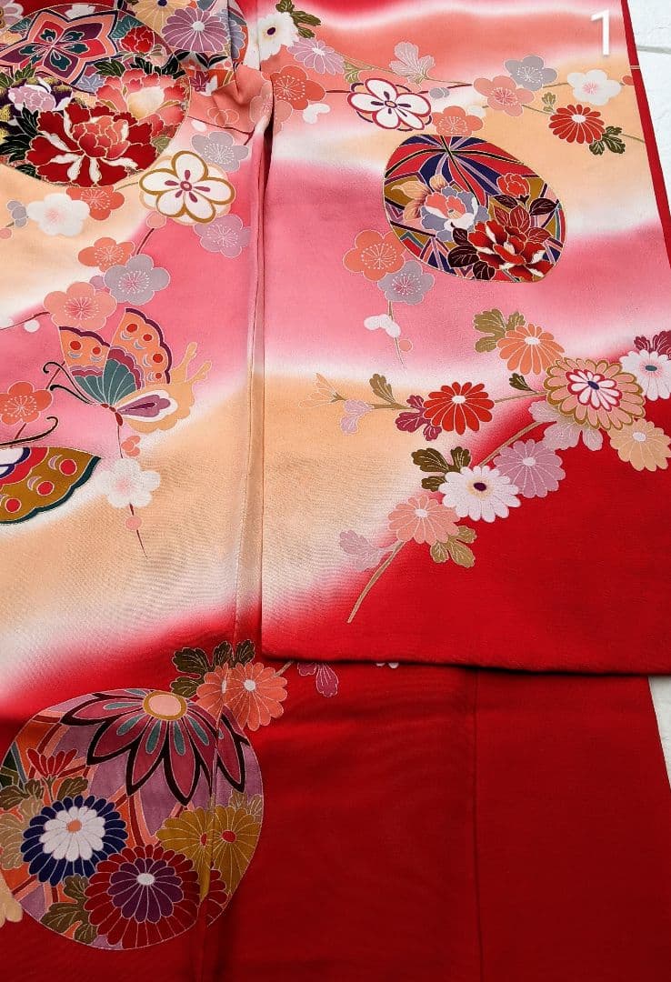 moln　着物のみ　美品七五三　正絹着物　手描き友禅逸品　３歳