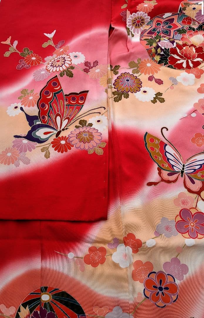 moln　着物のみ　美品七五三　正絹着物　手描き友禅逸品　３歳